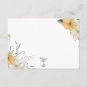 Carte D'accompagnement Détails du Mariage Floral bleu jaune et blanc (Dos)