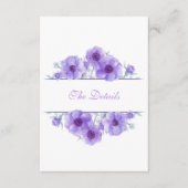 Carte D'accompagnement Détails du mariage floral d'anémone violet code QR (Devant)