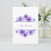 Carte D'accompagnement Détails du mariage floral d'anémone violet code QR (Debout devant)