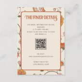 Carte D'accompagnement Détails du Mariage floral de Bohême rétro Code QR (Devant)