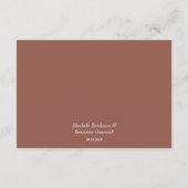 Carte D'accompagnement Détails du Mariage Floral en terre cuite moderne B (Dos)