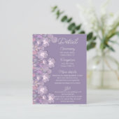 Carte D'accompagnement Détails du mariage floral mauve pourpre (Debout devant)