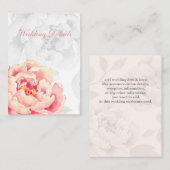 Carte D'accompagnement Détails du mariage floral Pink Peony (Devant / Derrière)