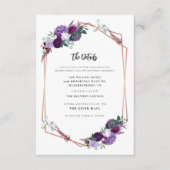 Carte D'accompagnement Détails du Mariage floral pourpre (Devant)