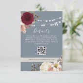 Carte D'accompagnement Détails du Mariage floral rustique sur le boîtier (Debout devant)