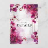 Carte D'accompagnement Détails du mariage Fuchsia Enchantement : Aquarell (Devant)