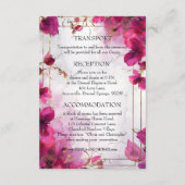 Carte D'accompagnement Détails du mariage Fuchsia Enchantement : Aquarell (Dos)