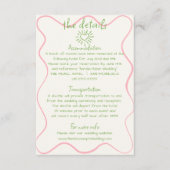 Carte D'accompagnement Détails du Mariage funky rétro dessiné à la main (Devant)