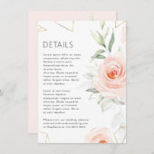 Carte D'accompagnement Détails du Mariage géométrique Bleu dans les tons (Devant / Derrière)