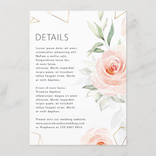 Carte D'accompagnement Détails du Mariage géométrique Bleu dans les tons