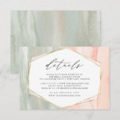 Carte D'accompagnement Détails du Mariage géométrique de l'aquarelle de c (Devant / Derrière)