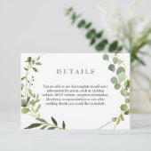 Carte D'accompagnement Détails du Mariage géométrique Eucalyptus moderne (Debout devant)