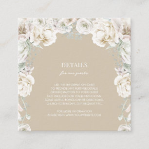Carte D'accompagnement Détails du Mariage Gold Floral Dream
