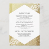 Carte D'accompagnement Détails du Mariage Gold Parties scintillant - Info (Devant)