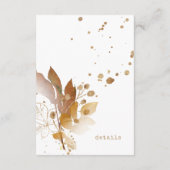 Carte D'accompagnement Détails du Mariage Golden Leaf 2 ID655 (Dos)