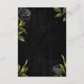 Carte D'accompagnement Détails du Mariage gothique noir floral (Dos)