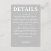 Carte D'accompagnement Détails du Mariage gris et blanc (Devant)