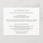 Carte D'accompagnement Détails du mariage Info Calligraphie d'écriture à (Dos)