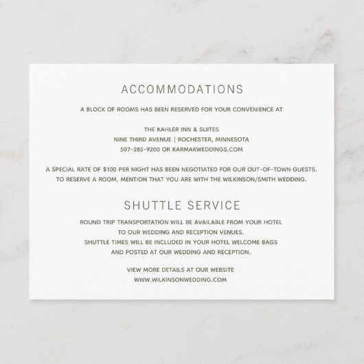 Carte D'accompagnement Détails du mariage Info Calligraphie d'écriture à (Dos)