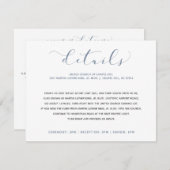 Carte D'accompagnement Détails du mariage Info Typographie de calligraphi (Devant / Derrière)