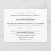 Carte D'accompagnement Détails du mariage Info Typographie de calligraphi (Dos)