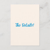 Carte D'accompagnement Détails du Mariage ironique Bleu à main rétro (Dos)