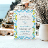 Carte D'accompagnement Détails du Mariage italien Amalfi Monogram Crest