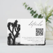 Carte D'accompagnement Détails du Mariage Joshua Tree Code QR RSVP (Debout devant)