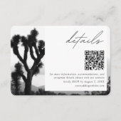Carte D'accompagnement Détails du Mariage Joshua Tree Code QR RSVP (Devant)