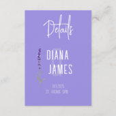 Carte D'accompagnement Détails du Mariage Lavender moderne Code QR (Devant)