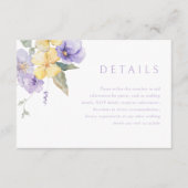 Carte D'accompagnement Détails du Mariage Lavender Purple & Sunshine (Devant)