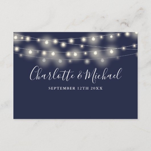 Carte D'accompagnement Détails du mariage Lumières de printemps Script Ma (Dos)