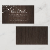 Carte D'accompagnement Détails du mariage Mariage en bois rustique (Devant / Derrière)