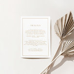 Carte D'accompagnement Détails du Mariage minimaliste de typographie or<br><div class="desc">Cette carte de détails minimaliste en or typographie mariage détails boîtier est parfaite pour un mariage simple. Le design romantique moderne présente une typographie classique d'or et de blanc. Personnalisable dans n'importe quelle couleur. Gardez le design simple et élégant, en l'état, ou personnalisez-le en ajoutant vos propres graphiques et artwork....</div>