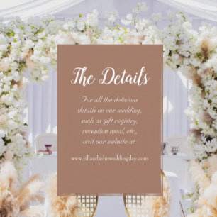 Carte D'accompagnement Détails du Mariage Mocha Simple Style