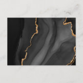 Carte D'accompagnement Détails du Mariage moderne Black Gold Agate (Dos)