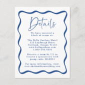 Carte D'accompagnement Détails du Mariage moderne Blue Wavy (Devant)