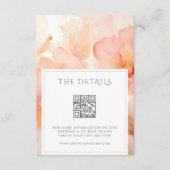 Carte D'accompagnement Détails du Mariage moderne de la fleur de pêche Co (Devant)