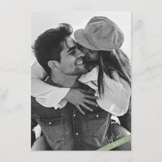 Carte D'accompagnement Détails du Mariage moderne Décontracté Sage Green (Dos)