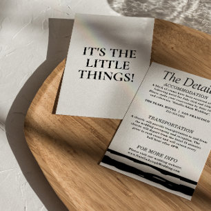 Carte D'accompagnement Détails du Mariage moderne noir & blanc rétro