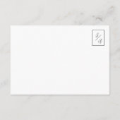 Carte D'accompagnement Détails du Mariage moderne noir et blanc (Dos)