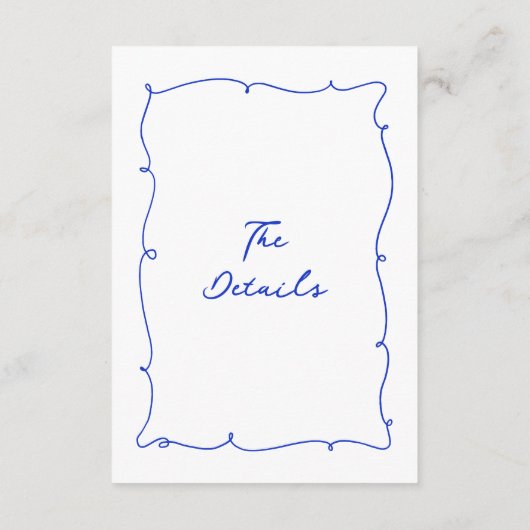 Carte D'accompagnement Détails du Mariage moderne Whimsical Wavy (Dos)
