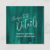 Carte D'accompagnement Détails du mariage modifications de l'art vert éme (Devant)
