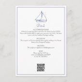 Carte D'accompagnement Détails du Mariage Nautical Sailboat (Devant)