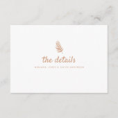 Carte D'accompagnement Détails du Mariage neutre moderne Code QR (Devant)