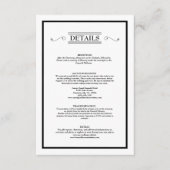 Carte D'accompagnement Détails du Mariage noir blanc classique (Devant)