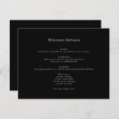 Carte D'accompagnement Détails du Mariage noir et blanc (Devant / Derrière)
