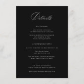 Carte D'accompagnement Détails du Mariage noir Regency (Devant)