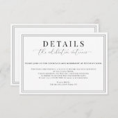 Carte D'accompagnement Détails du Mariage officiel (Devant / Derrière)