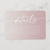 Carte D'accompagnement Détails du Mariage Ombre Off-White & Mauve (Devant)